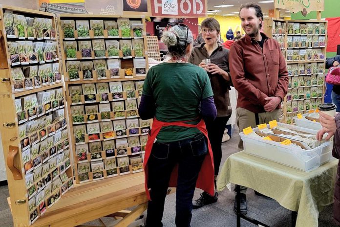 For experienced green thumbs and beginner gardeners looking to get ahead on their growing plans this year, Peterborough's Seedy Sunday will be taking place in the lower level of Peterborough Square from 11 a.m. to 3 p.m. on March 10, 2024. Visitors can purchase heirloom seeds and bulbs from close to 30 vendors, hear from community groups, participate in a seed exchange, participate in educational workshops, and gain inspiration and expertise for planning their own gardens. (Photo: Emma Murphy / Facebook)