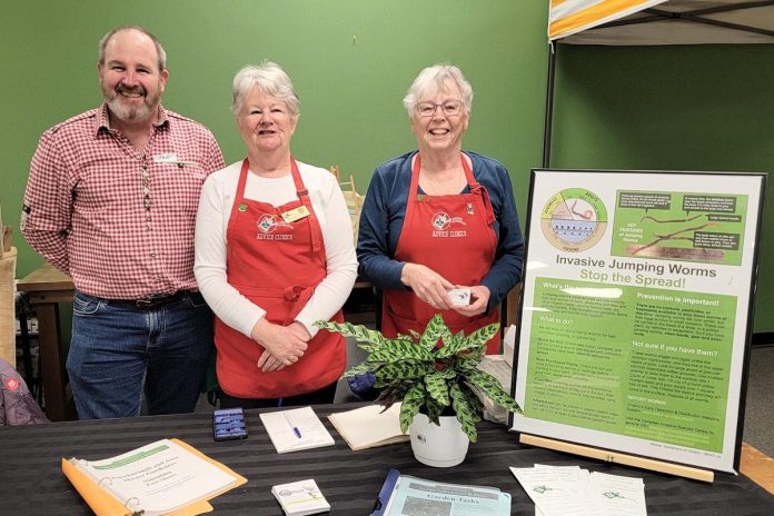 Members of the Peterborough Master Gardeners making themselves available to answer gardening questions at Peterborough's Seedy Sunday in 2023. This year's event, taking place in the lower level of Peterborough Square from 11 a.m. to 3 p.m. on Sunday, March 10, features community groups with expertise in gardening, seed saving, and environmental programs.  (Photo: Emma Murphy / Facebook)