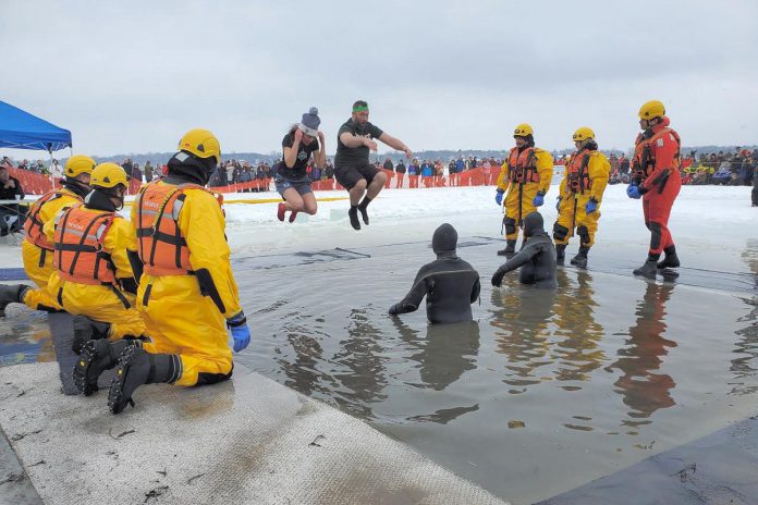 The Rotary Club of Bridgenorth-Ennismore-Lakefield's annual Polar Plunge, a fundraiser in support of Rotary and local charities, begins at 2 p.m. on Sunday, February 4th on Chemong Lake at Rotary Park in Ennismore. (Photo: Selwyn Township)