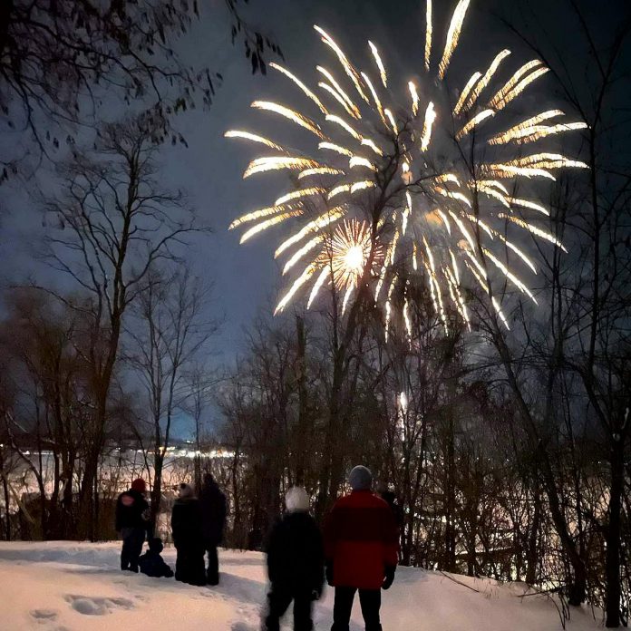 A fireworks display will follow the official opening ceremony of Selwyn Township's 2024 PolarFest family winter festival at 6:30 p.m. on Friday, February 2nd lakeside at Chemong Lodge in Bridgenorth. (Photo: Selwyn Township)