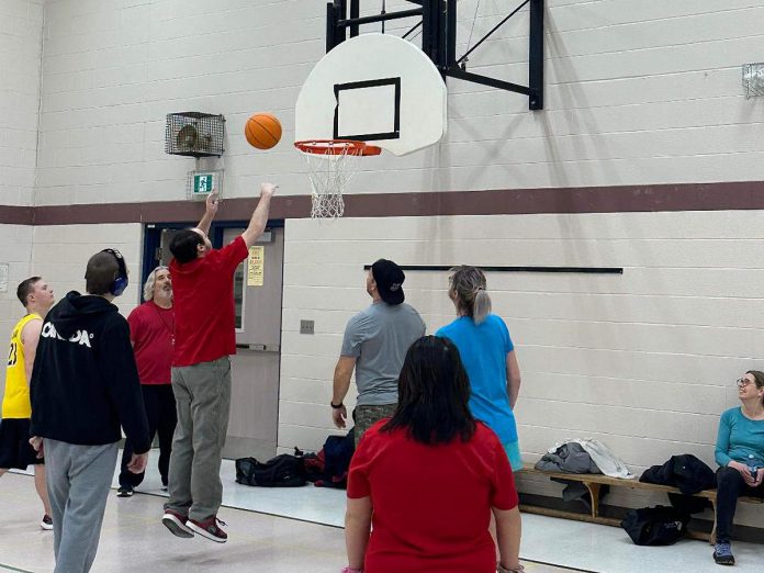 The Kawartha Lakes Legends Special Olympics basketball team gets a workout in Fenelon Falls. This is the first year for the team, which is accepting new athletes as it grows. (Photo: Theresa Burfield)