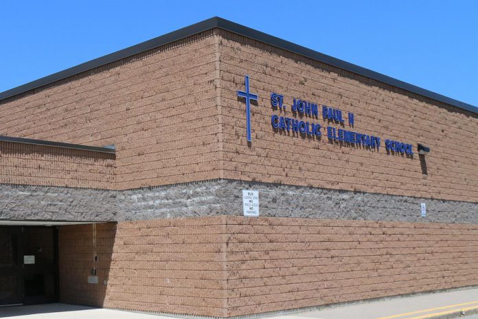 St. John II Paul Catholic Elementary School is located at at 130 Orchard Park Road in Lindsay. (Photo: St. John II Paul Catholic Elementary School)