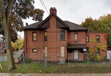Peterborough police are investigating a suspicious fire at a vacant former rooming house at the corner of Water and London streets, pictured in October 2020. The building was boarded up after being gutted by a fire in 2019 and, prior to that, had been the scene of multiple police investigations over several years. (Photo: Google Maps)