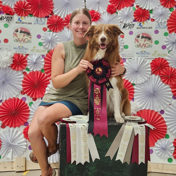 Kyla McNeill and Lennan secured their place to compete at the IFCS Agility World Championship by finishing in seventh place at last summer's ACC Nationals. (Photo courtesy of Kyla McNeill)