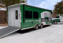 The ServiceOntario mobile service centre, which includes an accessibility ramp, will offer provincial government services in both English and French. (Photo: Government of Ontario)