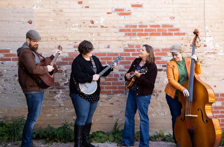 Kitchener folk band Onion Honey (Dave Pike, Esther Wheaton, Leanne Swantko, and Kayleigh LeBlanc) perform their brand of "mountain music fresh from the Grand River Valley" at the Black Horse in downtown Peterborough on Easter Sunday. (Photo: Die Una Photography)
