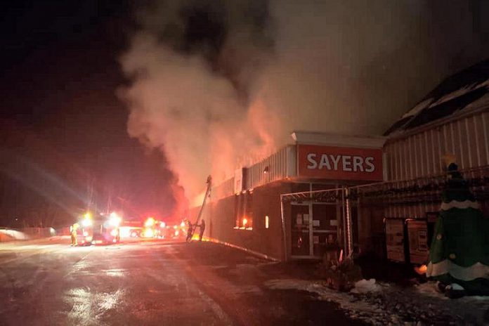 Sayers Foods in Apsley was engulfed in flames in the early morning of December 5, 2020, with an electrical issue at the back of the store later determined to be the cause. Nearly 40 months after the fire, the store has been rebuilt at the same location with a soft opening on March 25, 2024. (Photo: Sayers Foods / Facebook)