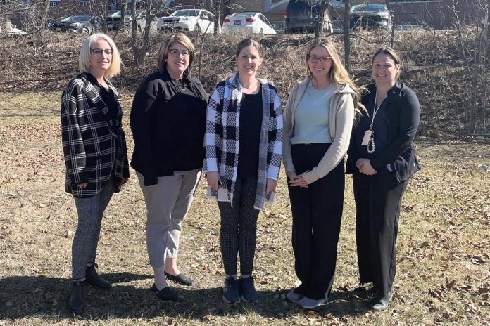 Campbellford Memorial Hospital in Campbellford is planning to create a community healing garden for both patients and staff. Pictured are members of the hospital's community healing garden committee. While planning is still under way, committee members are aiming to have a few raised garden beds and benches completed by late spring or early summer, with the ultimate plan to also have fruit trees, a seating area with picnic tables, bird feeders, and wind chimes. (Photo: Campbellford Memorial Hospital)