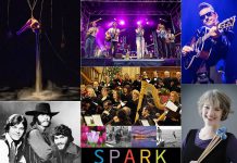 Top to bottom, left to right: Diana Lopez Soto in Nomada, The Stampeders in 1971 (the late Ronnie King is pictured at left), Dwayne Gretzky at Peterborough Musicfest, the Northumberland Orchestra and Choir, a few photos from the 2024 SPARK Photo Festival, Ward Cornforth performing as Johnny Cash, and Peterborough Symphony Orchestra guest artist Beverley Johnston. (kawarthaNOW collage)