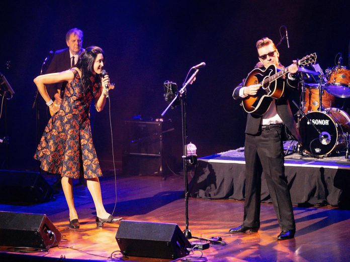 Julie Mahendran performing as June Carter and Ward Cornforth performing as Johnny Cash in "We Walk The Line". (Photo: Robert Deak)