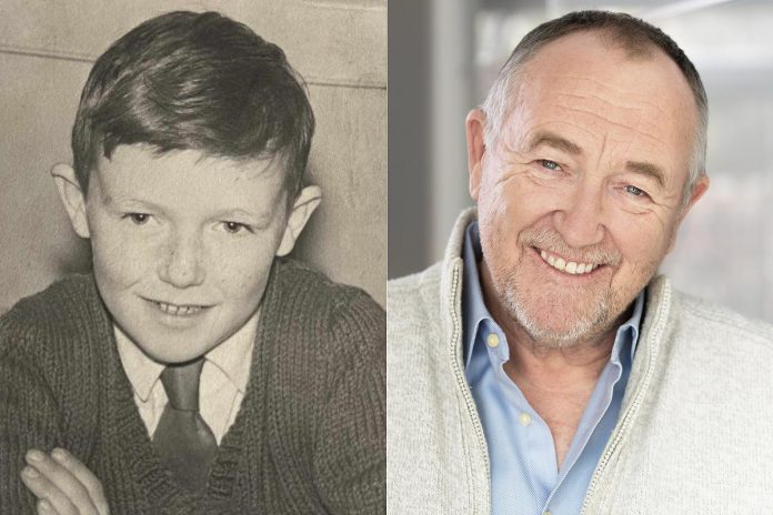 Mark Whalen as a child in Dublin and today. (kawarthaNOW collage)