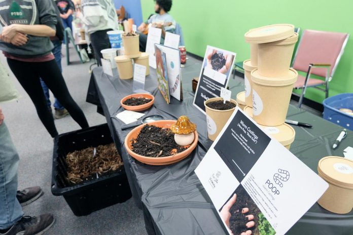 Our Little Wormery at Seedy Sunday on March 10, 2024 at Peterborough Square. The local start-up sells vermicomposting kits. (Photo: Lili Paradi / GreenUP)