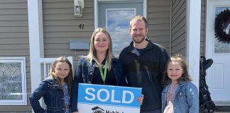 Lindsay residents Brittany, Jason, and their two children now have a safe, decent, and affordable place to live as a result of an effort led by Habitat for Humanity Peterborough & Kawartha Region, along with local volunteers and community partners. (Photo courtesy of Habitat PKR)