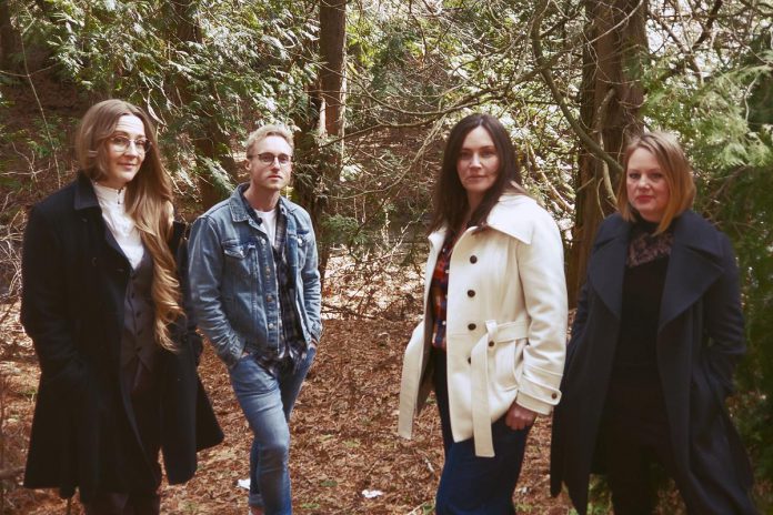 Artists (left to right) Whitney O'Hearn, Jakeb Daniel, Shannon Linton, and Katie Hoogendam are collaborating for "NatureNuture: An Evening of Art for the Earth" at the Old Camborne School north of Cobourg on April 20, 2024. Featuring nature-inspired visual art, film, spoken word, and music, the event is raising funds in support of the Northumberland Land Trust and the A Gift of Trees fundraiser at Ten Villages Cobourg. (Photo: Jordan Hoogendam)