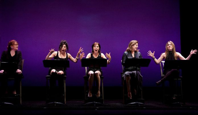 Linda Kash (second from right) in a 2010 production of "Love, Loss, and What I Wore" at Toronto's Panasonic Theatre with (left to right) Margot Kidder, Wendy Crewson, Cynthia Dale, and Lauren Collins. Ever since performing in the production, Kash has wanted to direct the play and bring it to Peterborough audiences. (Photo: Cylia von Tiedemann)