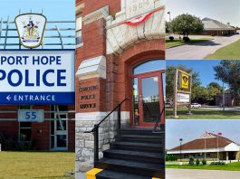 Northumberland County council has hired a consultant to complete a review of police services in Northumberland, which encompasses looking at one police service for the entire county instead of the current three: the Port Hope Police Service, the Cobourg Police Service, and the Ontario Provincial Police's Northumberland detachment with locations in Cobourg, Brighton, and Campbellford. (kawarthaNOW collage of police service photos)