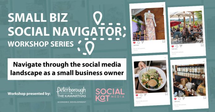 Small Biz Social Navigator workshop series. (Graphic: Peterborough & the Kawarthas Economic Development)