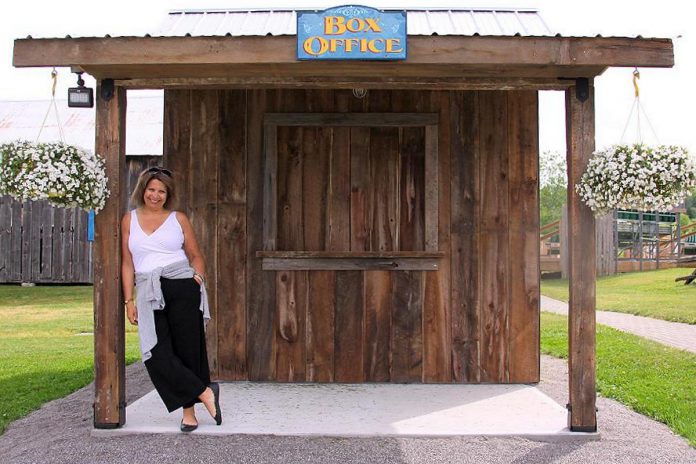 "Girl in the Goldfish Bowl" director Kim Blackwell at 4th Line Theatre's box office at the Winslow Farm in Millbrook in 2018. (Photo: Jeannine Taylor / kawarthaNOW)