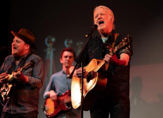 Jimmy Bowskill and Greg Keelor performing during the red carpet gala celebration at Port Hope's Capitol Theatre on April 27, 2024. The gala, along with themed activities hosted at local venues from April 22 to 25 and a matching donation from Rod Stewart and Masumi Suzuki, raised over $70,000 to support the not-for-profit organization's upcoming summer season. (Photo: Sam Moffatt)