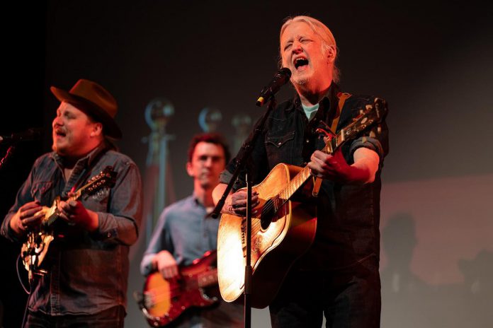 Jimmy Bowskill and Greg Keelor performing during the red carpet gala celebration at Port Hope's Capitol Theatre on April 27, 2024. The gala, along with themed activities hosted at local venues from April 22 to 25 and a matching donation from Rod Stewart and Masumi Suzuki, raised over $70,000 to support the not-for-profit organization's upcoming summer season. (Photo: Sam Moffatt)