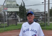 On April 30, 2024, Chief Keith Knott announced Curve Lake First Nation will receive $400,000 in funding to renovate the Mary Dorothy Jacobs Memorial Park baseball diamond, with $300,000 coming from Indigenous Services Canada and $100,000 from the Jays Care Foundation "Field Of Dreams" grant program. (kawarthaNOW screenshot of Curve Lake First Nation video)