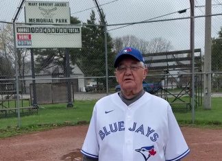On April 30, 2024, Chief Keith Knott announced Curve Lake First Nation will receive $400,000 in funding to renovate the Mary Dorothy Jacobs Memorial Park baseball diamond, with $300,000 coming from Indigenous Services Canada and $100,000 from the Jays Care Foundation "Field Of Dreams" grant program. (kawarthaNOW screenshot of Curve Lake First Nation video)