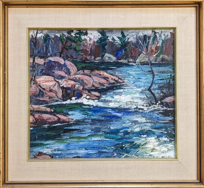 "Marsh Lake" (oil on board) by Ross Robertshaw is in Lot #100 of the Curated May Consignment Auction. During the monthly online auctions, clients of Curated can watch their prized items being bid on in real time. (Photo courtesy of Curated)