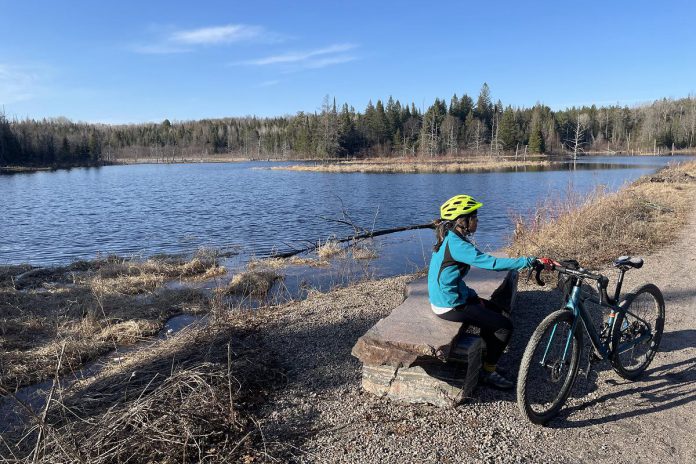 Whether you're looking for a relaxed on-road bike ride with stops at local businesses along the journey, or are interested in more challenging gravel and mountain biking routes, there are nearly 40 cycling routes in the Haliburton Highlands. (Photo courtesy of Haliburton Highlands Economic Development & Tourism)