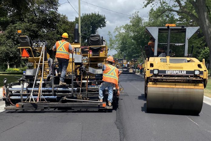 The City of Peterborough has hired IPAC Paving Limited to complete road surface repair work, including road resurfacing and pavement preservation, on downtown Peterborough roads from May 2024 through to fall 2025. (Photo: IPAC Paving Limited)