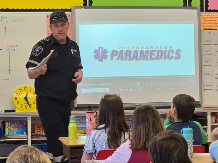 Along with emergency response and community paramedicine programs, Peterborough County-City Paramedics also support preventive care and health promotion. One public education program is the "Swim to Survive" program, a water safety initiative that aims to equip children with basic swimming and water survival skills. (Photo: Peterborough County / Facebook)