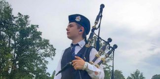 16-year-old bagpiper Brodick Ewing, also known as The Port Hope Piper, is gearing up for competition season with the Durham Police Pipes and Drums. This summer, with the help of his family, he will be going to competitions across Ontario playing his current favourite tune "Sweet Maid of Glendaruel" in solo competitions and competing with his band. He is also available to be booked for weddings, funerals, and other community gatherings. (Photo courtesy of Ewing family)