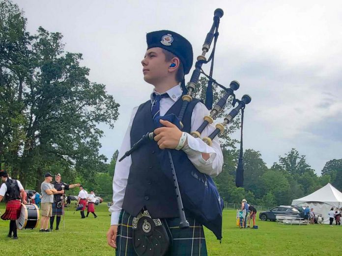 16-year-old bagpiper Brodick Ewing, also known as The Port Hope Piper, is gearing up for competition season with the Durham Police Pipes and Drums. This summer, with the help of his family, he will be going to competitions across Ontario playing his current favourite tune "Sweet Maid of Glendaruel" in solo competitions and competing with his band. He is also available to be booked for weddings, funerals, and other community gatherings. (Photo courtesy of Ewing family)