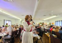 Peterborough drag performer Betty Baker leading a drag bingo event as part of the 2023 Trent Hills Pride celebrations. Drag Queen Bingo is returning to Trent Hills as one of many Pride Month celebrations in June across the Kawarthas, celebrating the inclusion and diversity of 2SLGBTQI+ communities. (Photo: Trent Hills Pride)