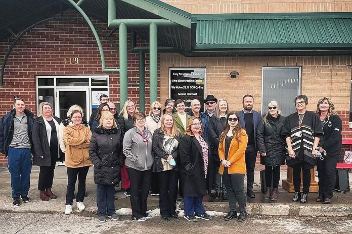 Northumberland-Peterborough South MPP David Piccini (fourth from right) with members of the Trent Hills Family Health Team (THFHT) in Campbellford on February 4, 2024, when he announced the Ontario government is investing an additional $221,933 to THFHT to service unattached patients in the area. (Photo: THFHT)