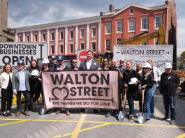 Residents, politicians, and business owners officially kicked off the Walton Street reconstruction project in downtown Port Hope on May 8, 2024. (Photo: Municipality of Port Hope)