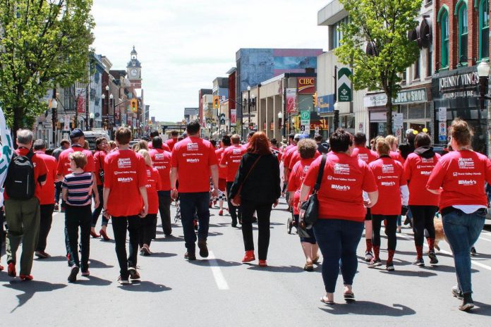 After a four-year hiatus, the YWCA Peterborough Haliburton's popular community fundraiser returns to downtown Peterborough as "Walk A Mile In Their Shoes" on May 24, 2024. The event runs from 11 a.m. to 1:30 p.m. at Confederation Park, beginning with check-in and opening ceremonies followed by the hour-long walk at noon and lunch and music at the park after the walk. (Photo: YWCA Peterborough Haliburton)