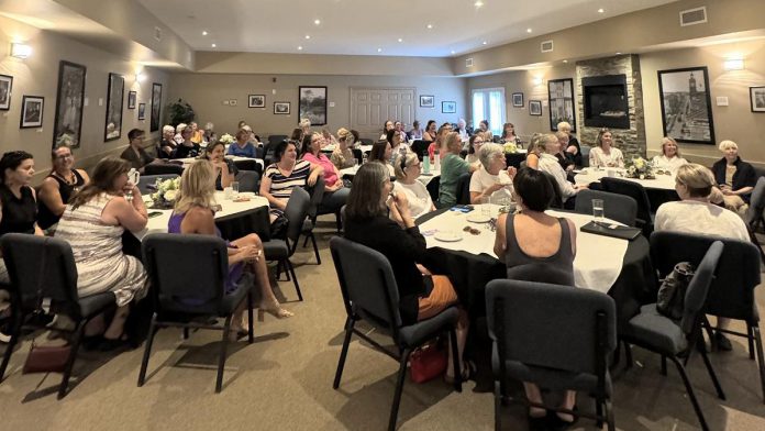 Members of 100 Women Peterborough at the collective philanthropy group's meeting on June 18, 2024 at Ashburnham Funeral Home & Reception Centre in Peterborough. Since its formation in 2018, 100 Women Peterborough has collectively donated over $200,000 to 24 local charitable organizations. Following a restructuring of the group in 2024, 100 Women Peterborough has increased the number of members to 114. (Photo courtesy of 100 Women Peterborough)