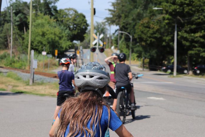 Peterborough GreenUP's Summer Ride Club is a self-directed program that encourages families to cycle together with a series of challenges each week during the summer, and offers a grand prize for those who participate. (Photo: Jessica Todd / GreenUP)