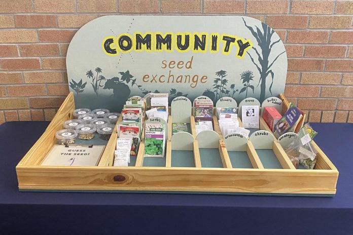 There is a new community seed exchange located in the Peterborough Public Library, thanks to Nogojiwanong Mutual Aid, where you can pick up and drop off seeds. Some of the seeds are from the library's native plant and pollinator garden. (Photo: Mark Stewart / Peterborough Public Library)
