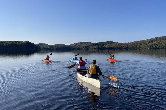 Whether exploring by canoe, kayak, or stand-up paddleboard, the Haliburton Highlands offers locations where you can paddle and camp without the need to portage boats and equipment. Many of the lakes are quiet, with little boat traffic, and are easier to navigate. (Photo courtesy of Haliburton Highlands Economic Development & Tourism)
