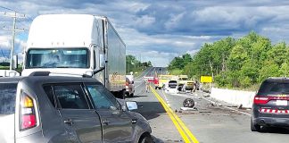 A head-on collision between two passenger vehicles on Highway 7 west of Norwood on June 14, 2024 seriously injured one of drivers. (Photo: Peterborough County OPP)