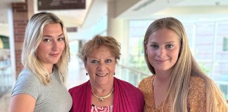 Northumberland residents Anne Mead and Ella Watson, pictured with Northumberland Hills Hospital (NHH) board chair Elizabeth Selby, are the recipients of the hospital's 2024 Health Professions Scholarships. (Photo: NHH)