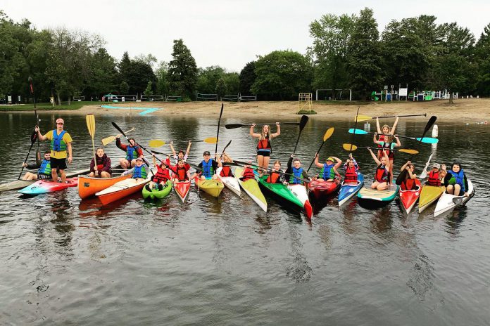 The Peterborough Canoe and Kayak Club is holding sprint canoeing and kayaking summer day camps for youth ages 8 to 14 on Little Lake at Beavermead Park in Peterborough. The week-long junior and senior youth camps will offer both beginner and experienced paddlers with the chance to learn from expert paddlers, engage in on-land games and activities, and have the opportunity if they wish to compete in racing competitions of various levels. (Photo courtesy of Peterborough Canoe and Kayak Club)