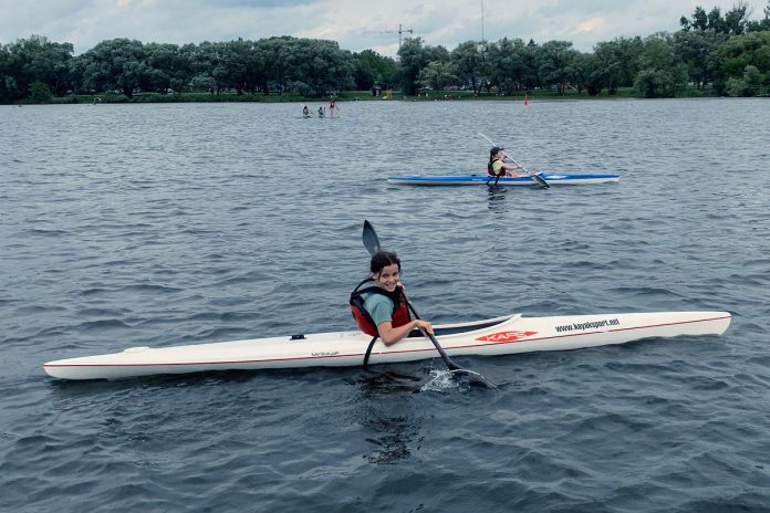 Longer and not as sturdy as recreational kayaks, sprint kayaks are designed for speed and racing. Athletes participating in the youth camps held by the Peterborough Canoe and Kayak Club will have the opportunity to compete in races throughout the summer if they wish. (Photo courtesy of Peterborough Canoe and Kayak Club) 