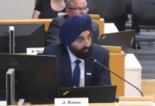 Jasbir Raina, CAO of the City of Peterborough, responds to questions from councillors during city council's general committee meeting on June 17, 2024 about a staff report proposing a new economic development and tourism model for the city. (kawarthaNOW screenshot of City of Peterborough video)