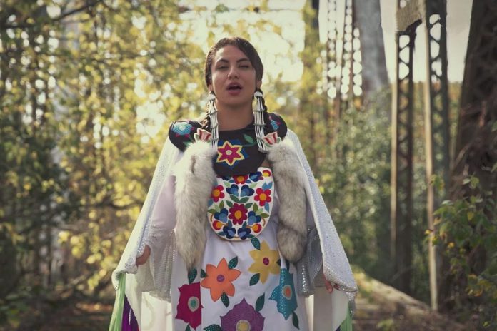 Sarah Lewis of Curve Lake First Nation, who was Nogojiwanong-Peterborough's inaugural poet laureate, is one of the participants in the Ode'miin Giizis (Strawberry Moon) Celebration taking place on National Indigenous Peoples Day on June 21, 2024 at the Cobourg Community Centre. (Photo: CBC Arts video)