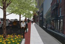 A rendering of improvements that will result from the reconstruction of Walton Street in downtown Port Hope. The municipality is redirecting 75 per cent of the ticket revenue collected through parking enforcement between May 1 and November 1 to the Heritage Business Improvement Area to support downtown aesthetic projects and events during the ongoing reconstruction. (Rendering: Municipality of Port Hope)