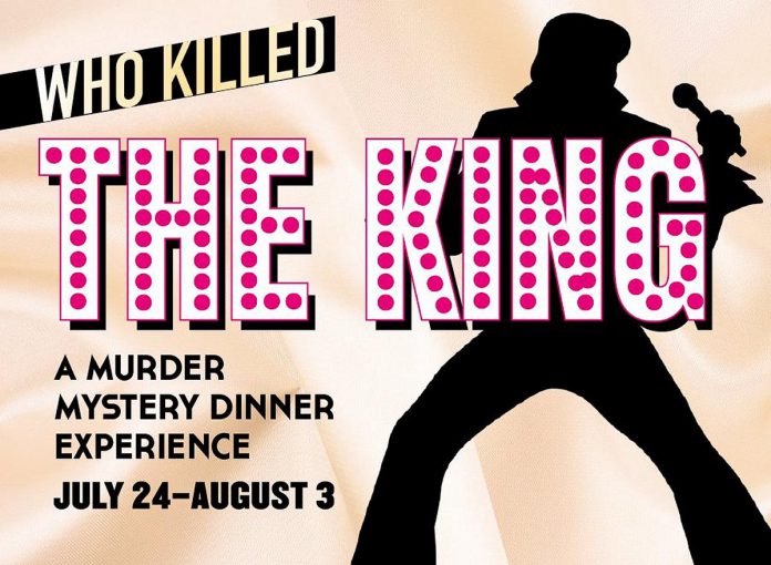 Globus Theatre presents "Who Killed The King" from July 24 to August 4 at the Lakeview Arts Barn in Bobcaygeon. (Graphic: Globus Theatre)