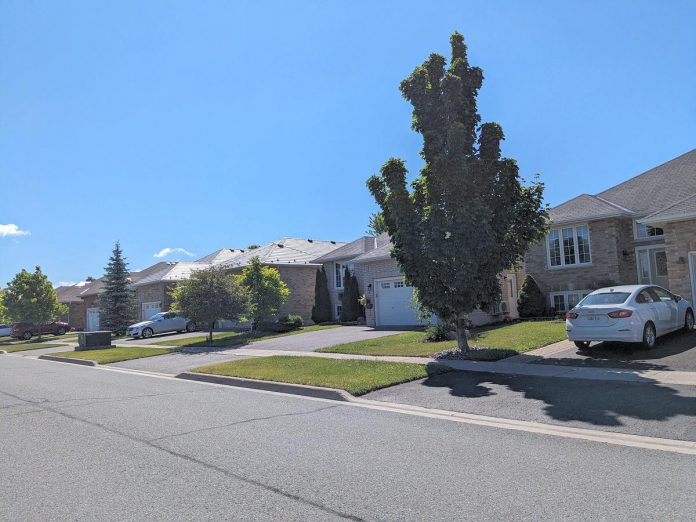 Many homes in this Peterborough neighbourhood will soon be looking at replacing their furnaces, which is an ideal time for them to switch to an electric heat pump. (Photo: Clara Blakelock / GreenUP)