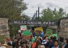 Peterborough youth leading a march as part of the Global Climate Strike protest on September 27, 2019. Kawartha World Issues Centre (KWIC) and For Our Grandchildren (4RG) are partnering for a new initiative that aims to bring Peterborough youth and seniors together and cultivate intergenerational solidarity for collective action to address climate change in the local community. (Photo: Leif Einarson)